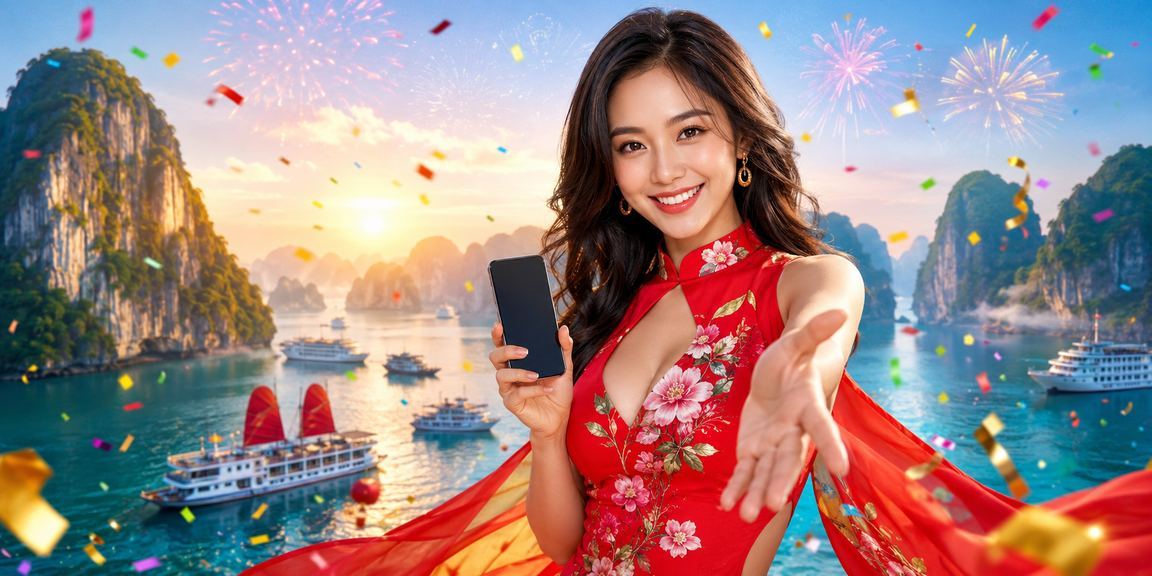 Người dùng trải nghiệm casino di động trên điện thoại tại vịnh Hạ Long