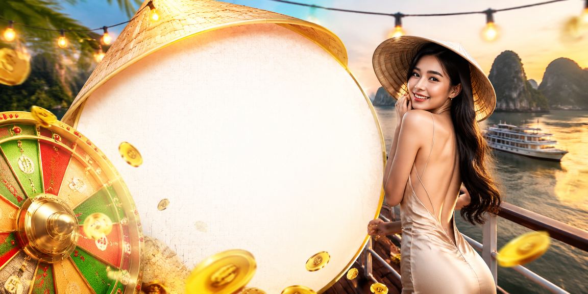 Người chơi tại Vịnh Hạ Long tham gia roulette trực tuyến với nón lá truyền thống Việt Nam