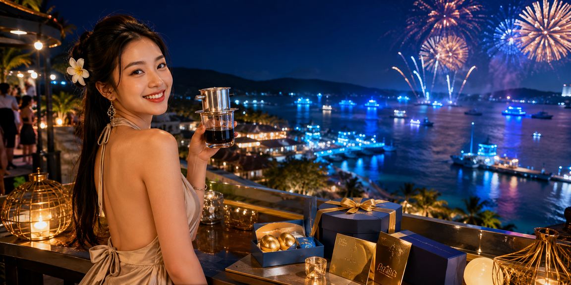 Người dùng VIP tại Phú Quốc theo dõi ưu đãi cashback và bonus tại quán cà phê biển